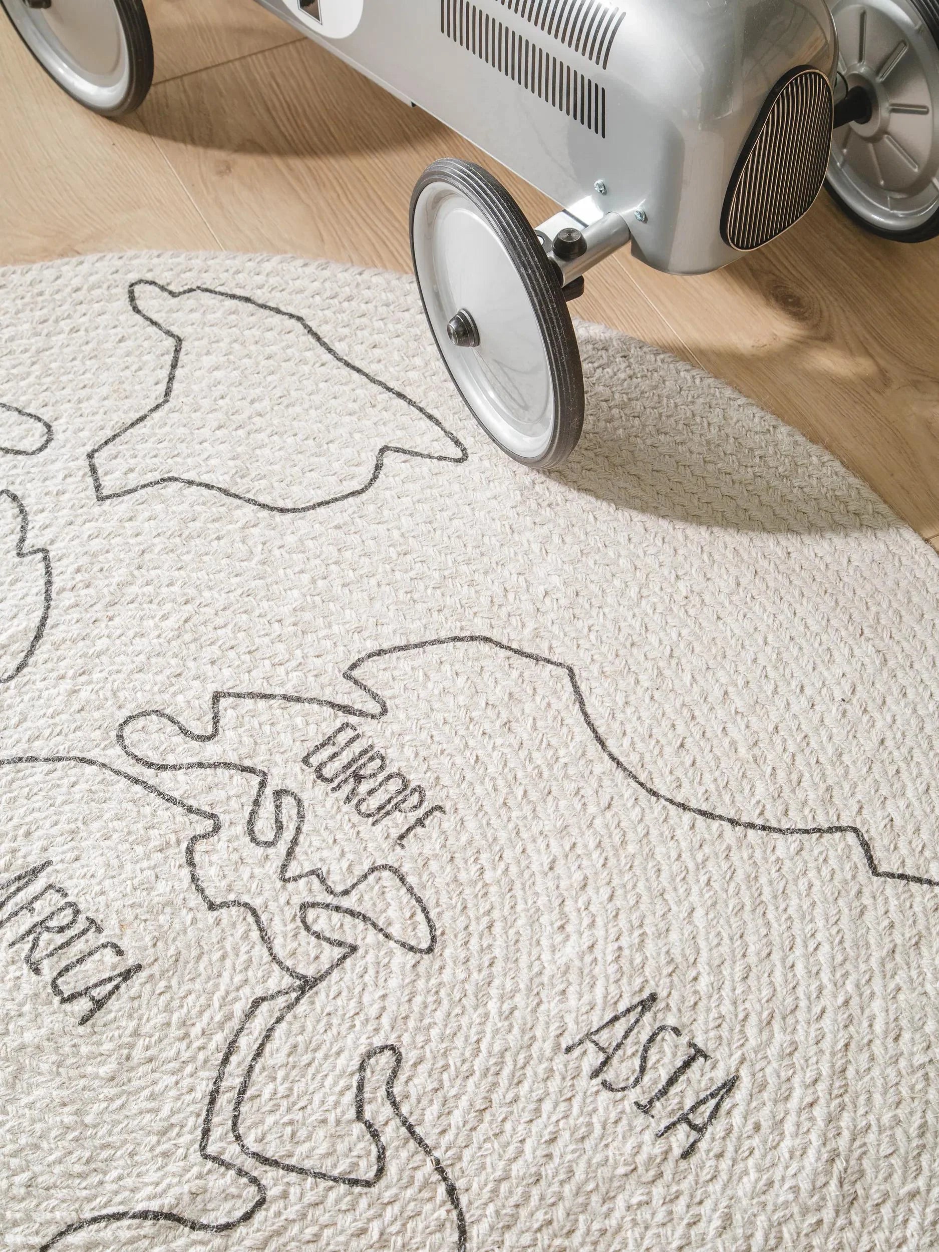 Covor pentru copii World Map White/Black 