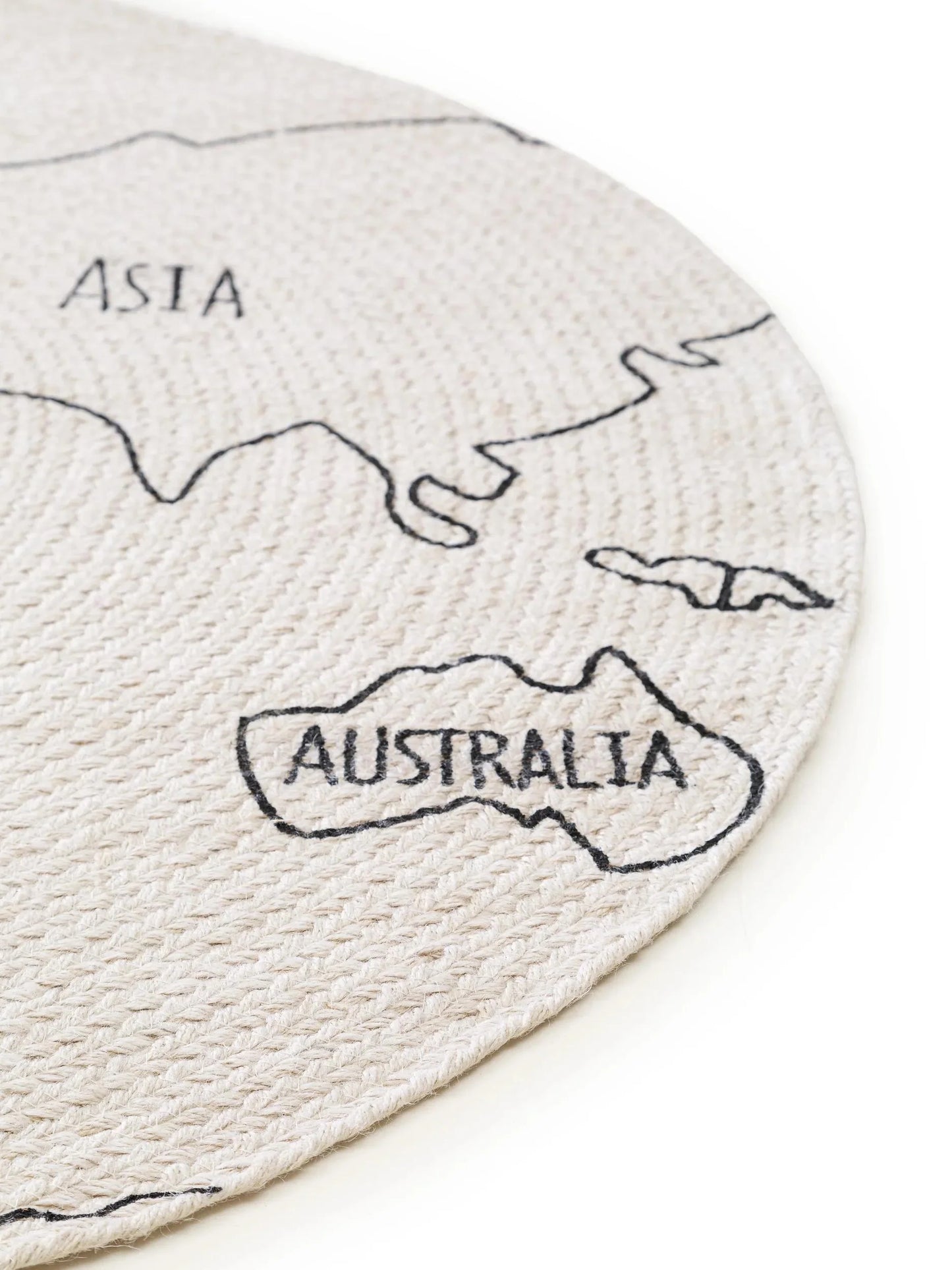Covor pentru copii World Map White/Black 