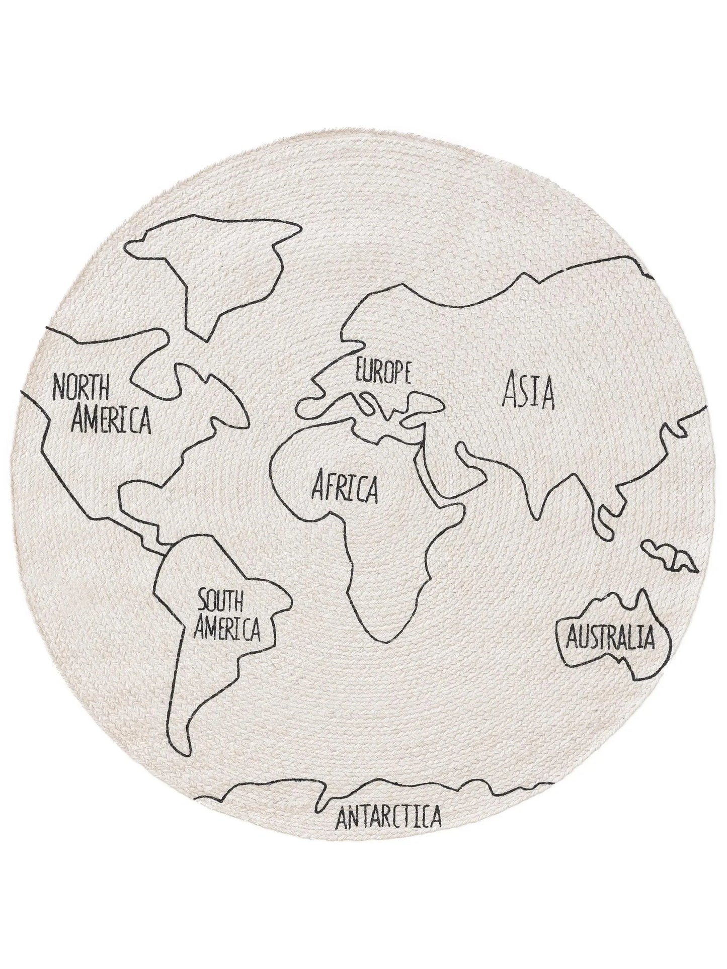 Covor pentru copii World Map White/Black 