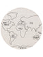 Covor pentru copii World Map White/Black 