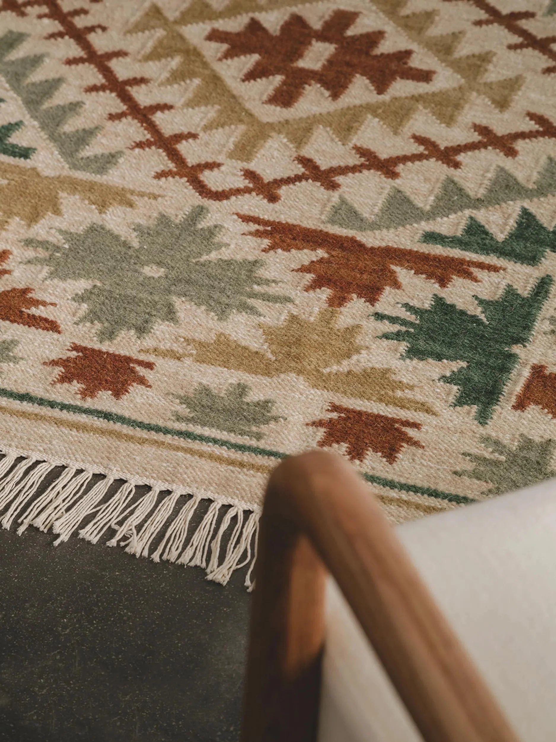 Hand Woven Kilim Zohra Green 
