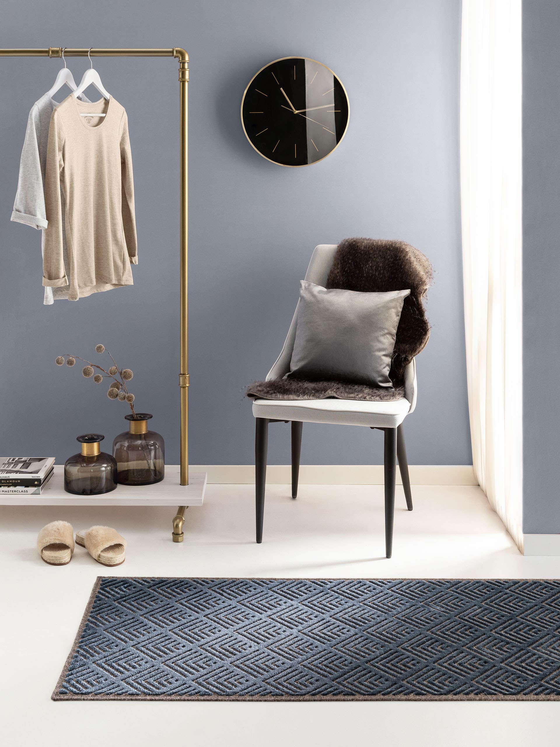 Covor din vâscoză North Dark Blue 