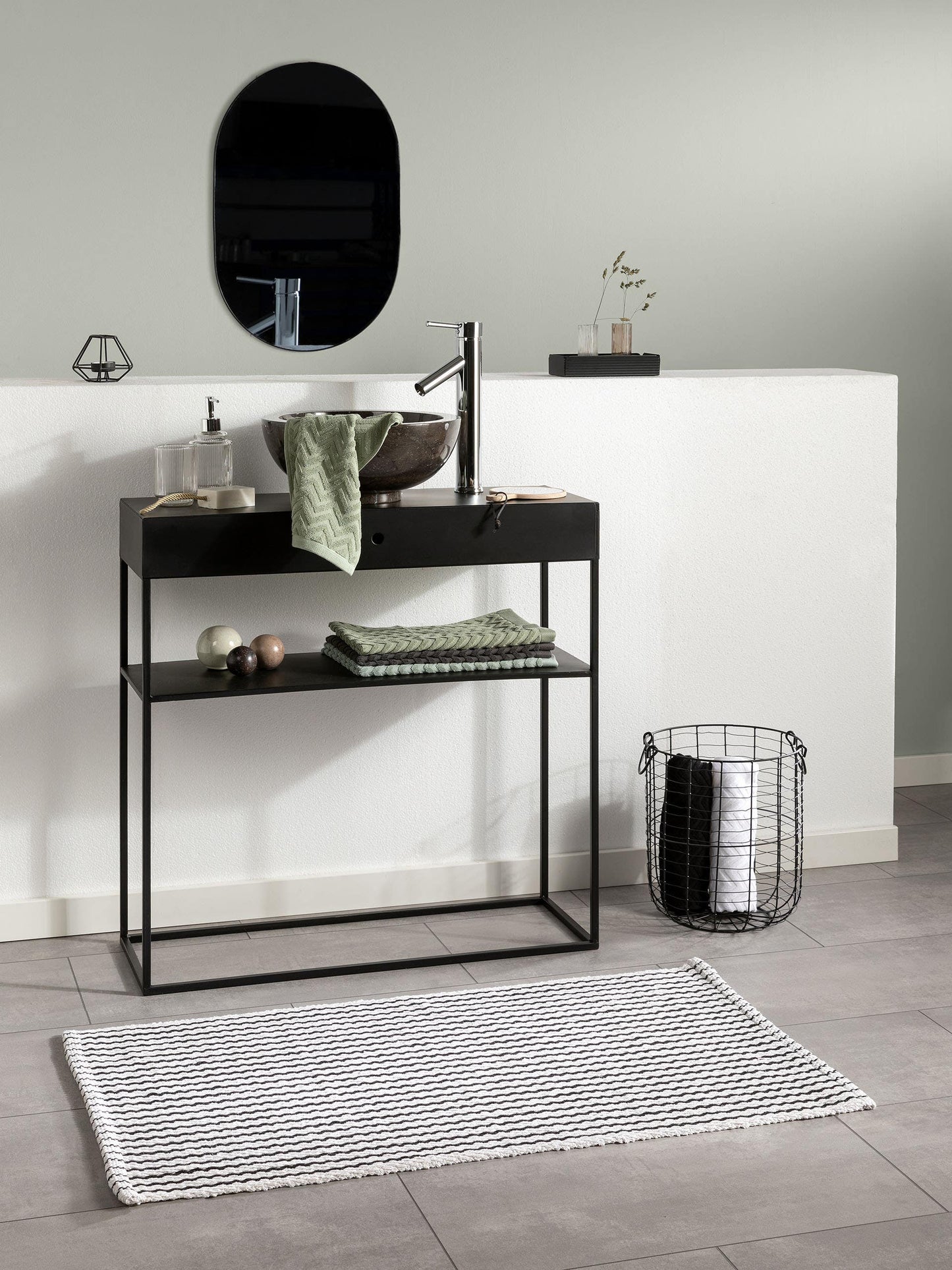 Covor de baie Bono White/Black 