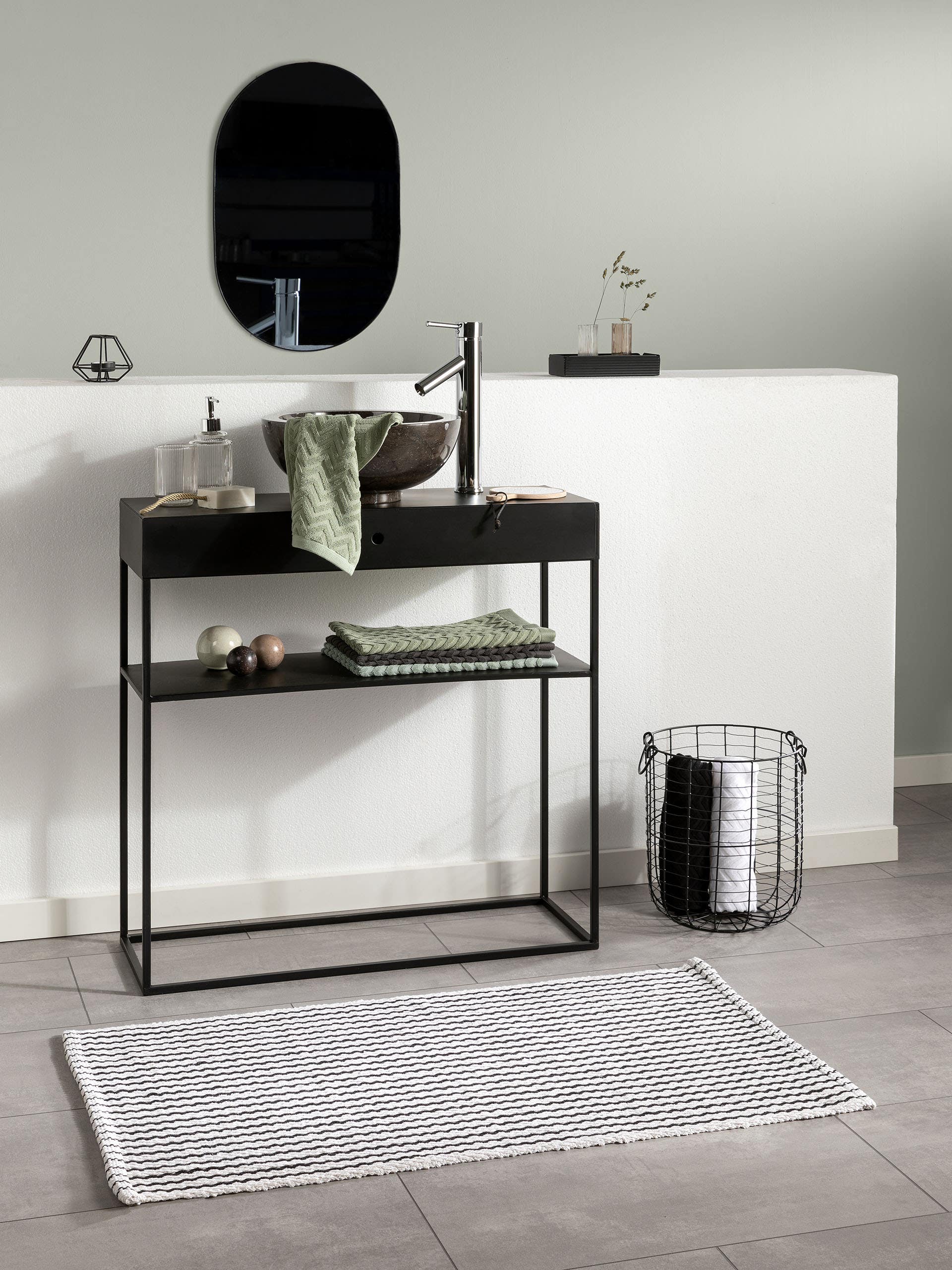 Covor de baie Bono White/Black 